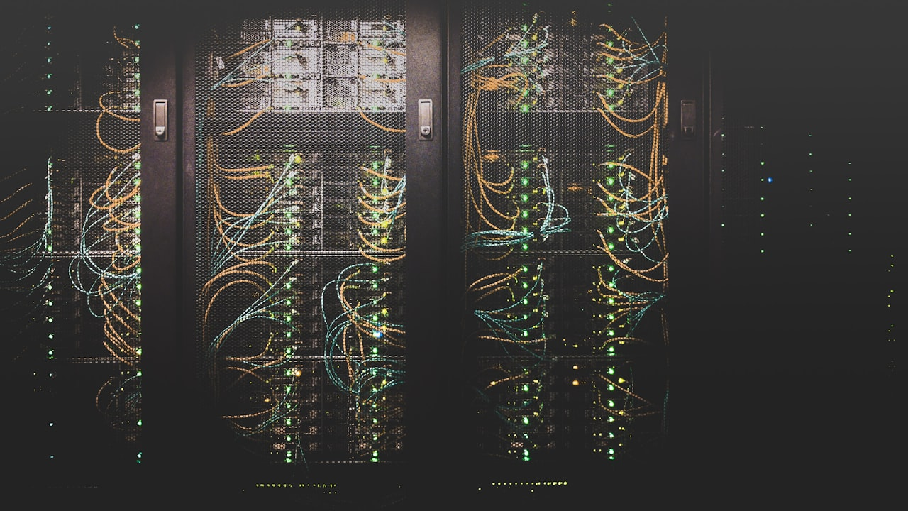 Cloud architecture diagram on screen
